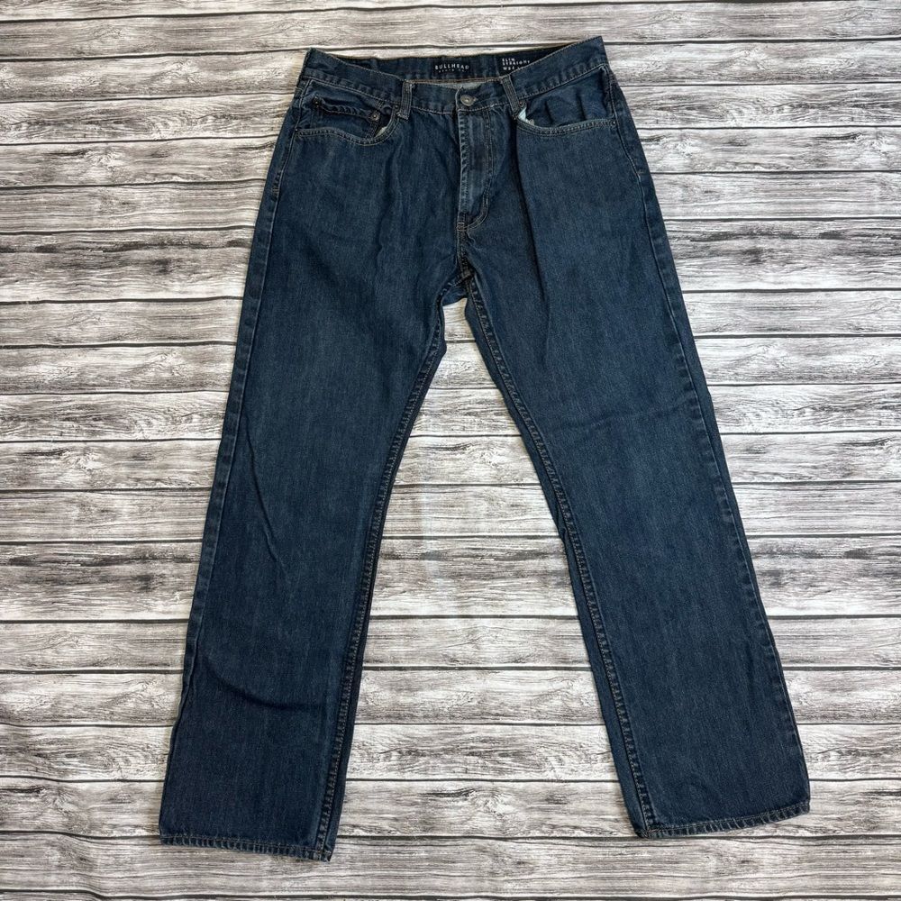 Men's Bullhead Denim Co 34x32 Slim Straight Dark Blue Jeans